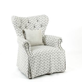 Ava Grey Wing Chair